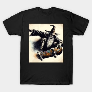 Cool Skate wizard street art T-Shirt